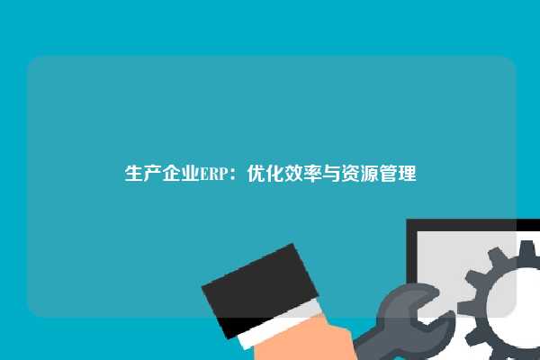 生产企业ERP：优化效率与资源管理