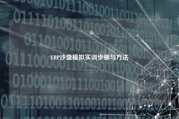 ERP沙盘模拟实训步骤与方法