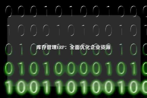 库存管理ERP：全面优化企业资源