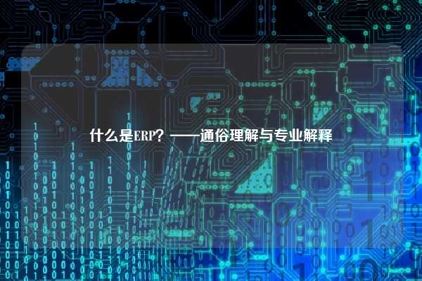 什么是ERP？——通俗理解与专业解释